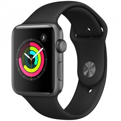 خرید ساعت هوشمند اپل واچ 3 مدل 42mm Space Gray Aluminum Case with Black Sport Band